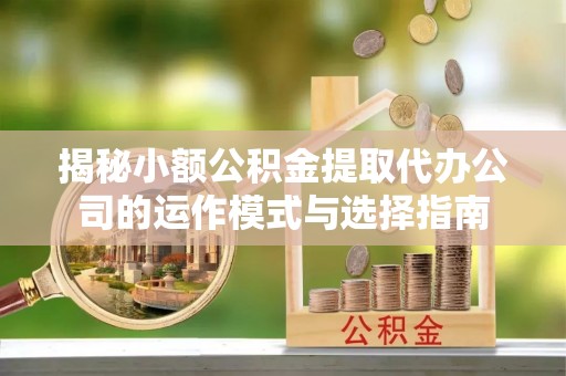 广丰揭秘小额公积金提取代办公司的运作模式与选择指南